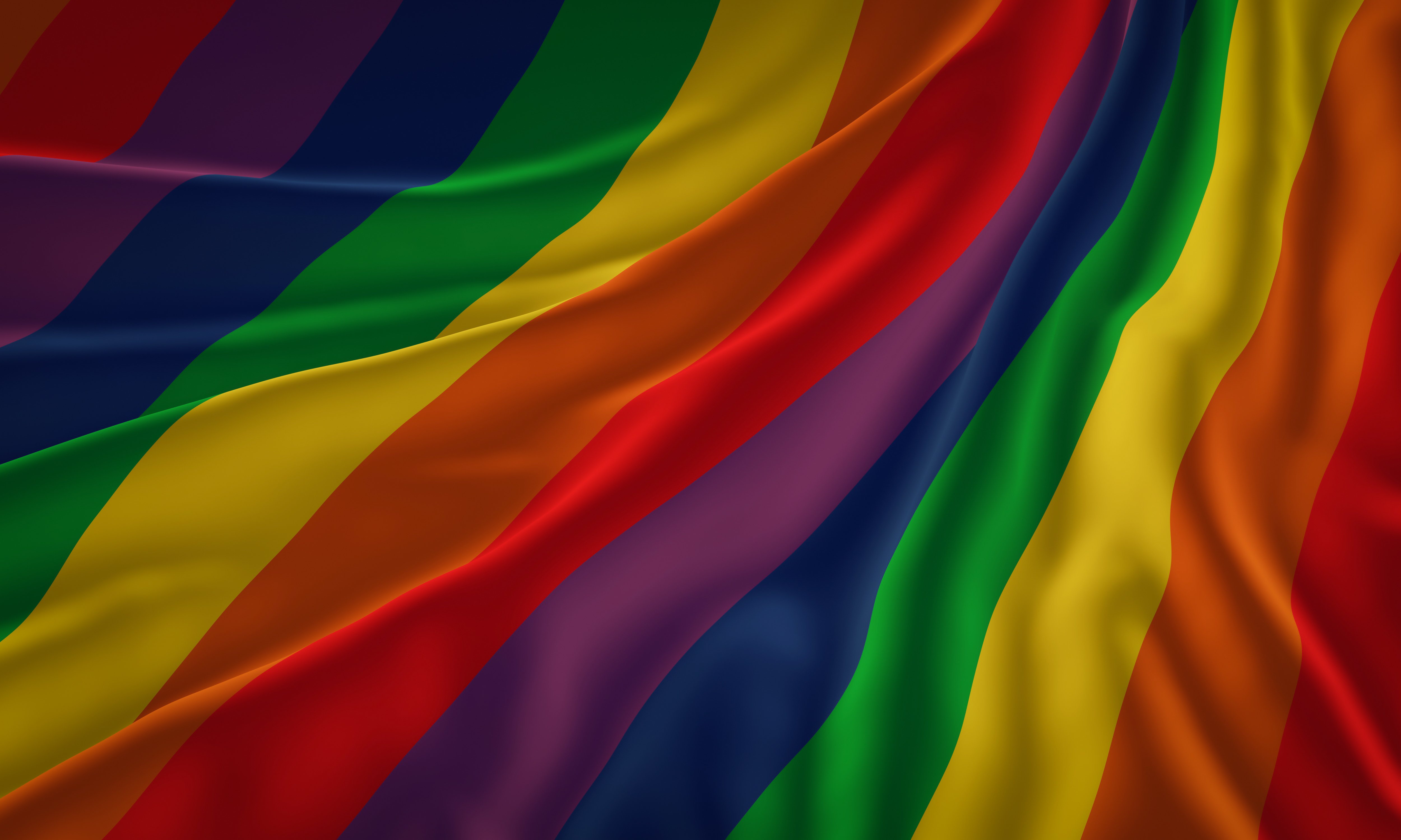 Wavy LGBTQIA Rainbow Flag